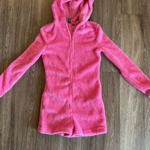 Cozy Pink Hooded Pajama Romper
